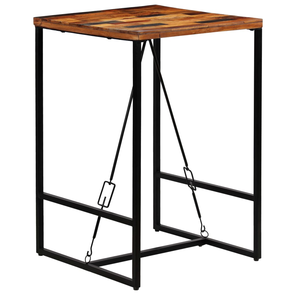 Table de Bar Industrielle en Bois de Récupération-1-70 x 70 x 106 cm-La-Fabrique-Industrielle