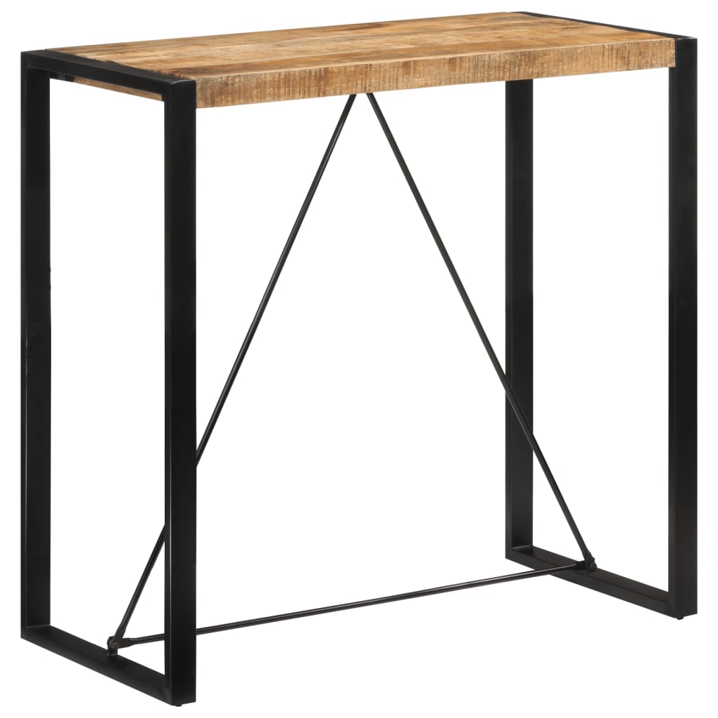 Table de Bar Industrielle en Bois et Métal Noir-Marron clair-1-110 x 55 x 110 cm-La-Fabrique-Industrielle