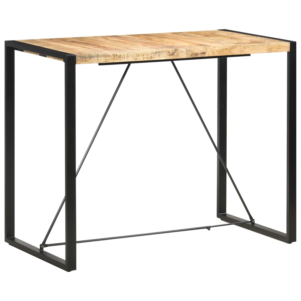 Table de Bar Industrielle en Bois et Métal Noir-Marron clair-1-140 x 70 x 110 cm-La-Fabrique-Industrielle