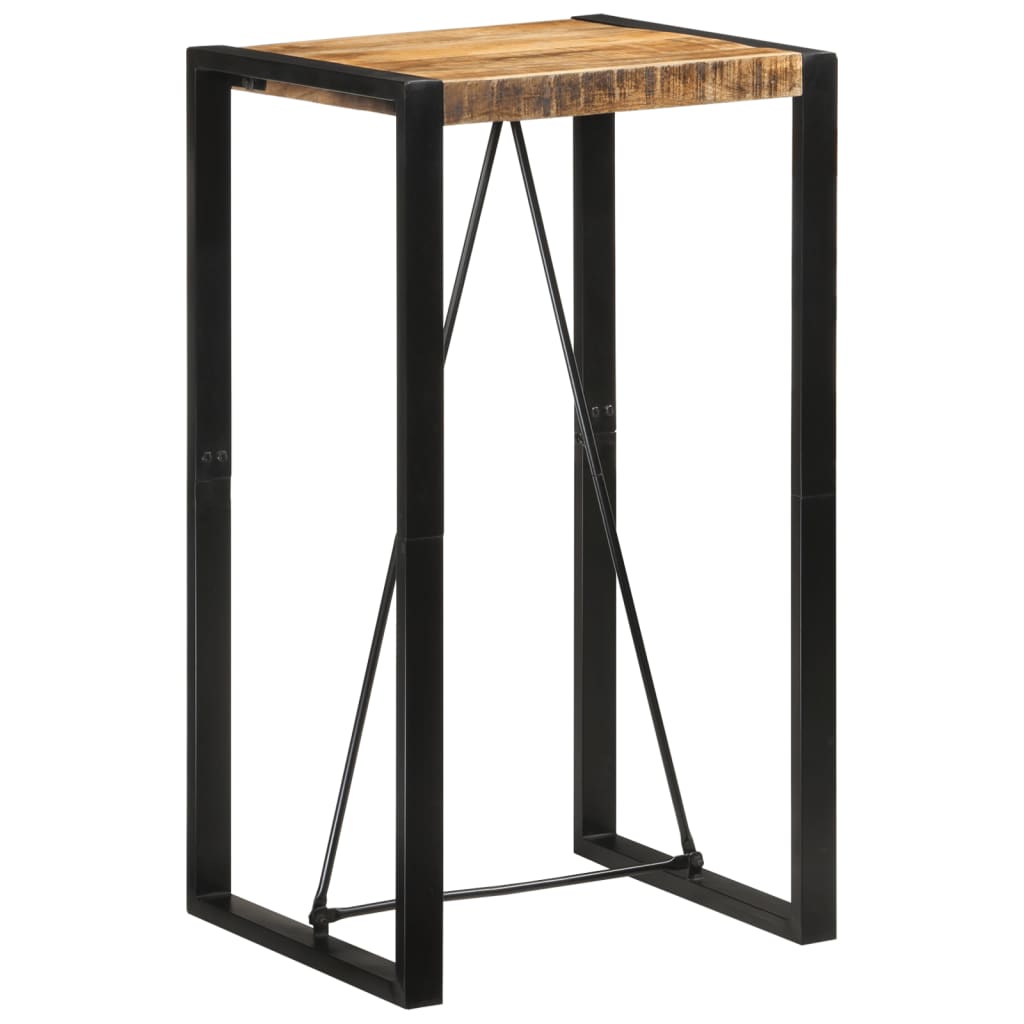 Table de Bar Industrielle en Bois et Métal Noir-Marron clair-1-60 x 55 x 110 cm-La-Fabrique-Industrielle