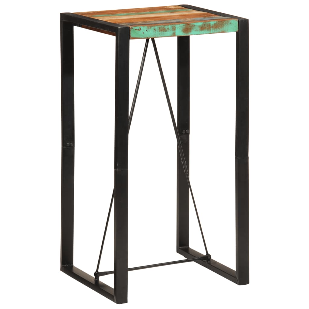 Table de Bar Industrielle en Bois et Métal Noir-Multicolore-1-60 x 55 x 110 cm-La-Fabrique-Industrielle