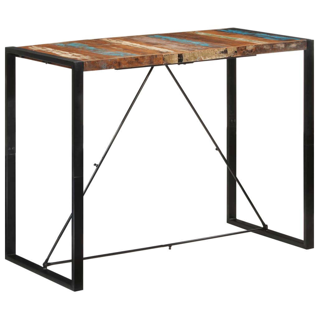 Table de Bar Industrielle en Bois et Métal Noir-Noir-1-140 x 70 x 110 cm-La-Fabrique-Industrielle