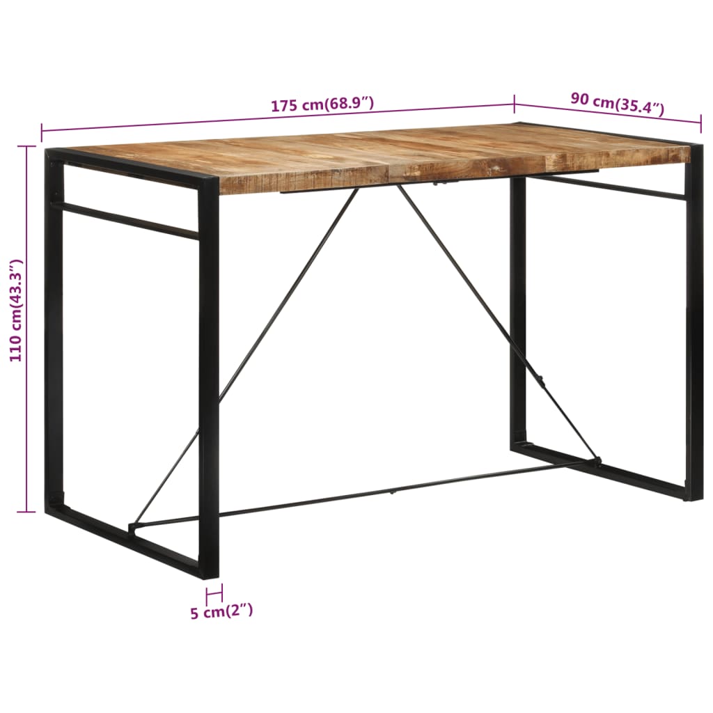 Table de Bar Industrielle en Bois et Métal Noir-La-Fabrique-Industrielle