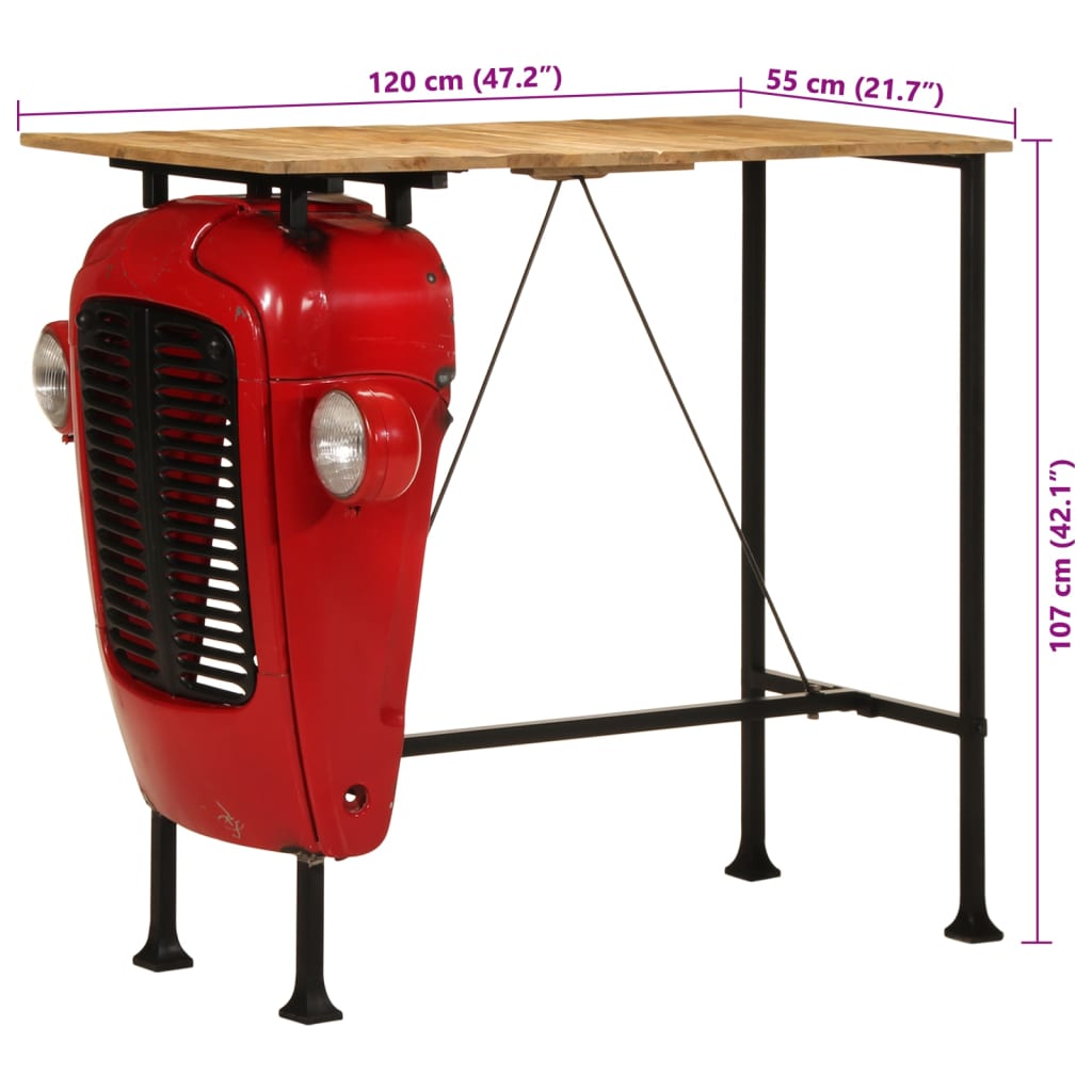 Table de Bar en Bois au Style Industriel Vintage-La-Fabrique-Industrielle