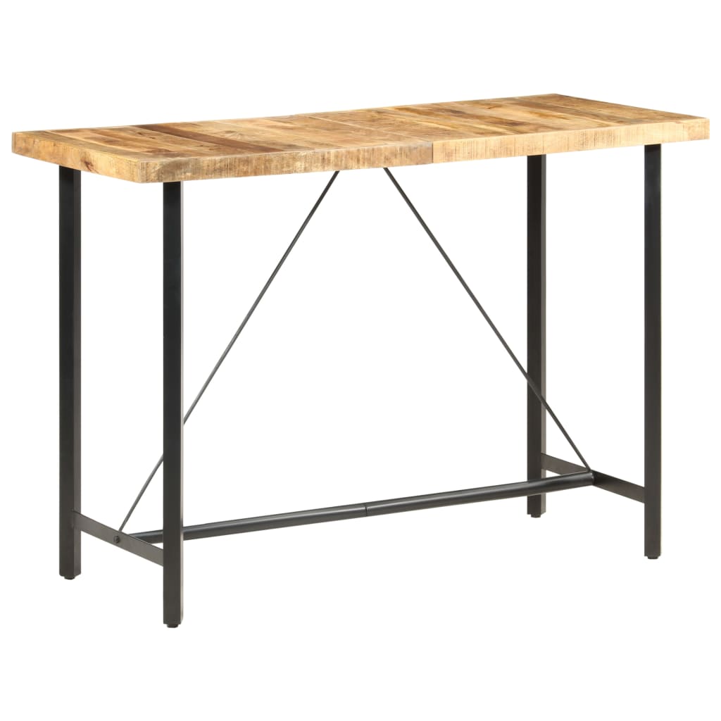 Table de Bar en Bois et Fer au Style Industriel-bois de manguier brut-1-150 x 70 x 107 cm-La-Fabrique-Industrielle
