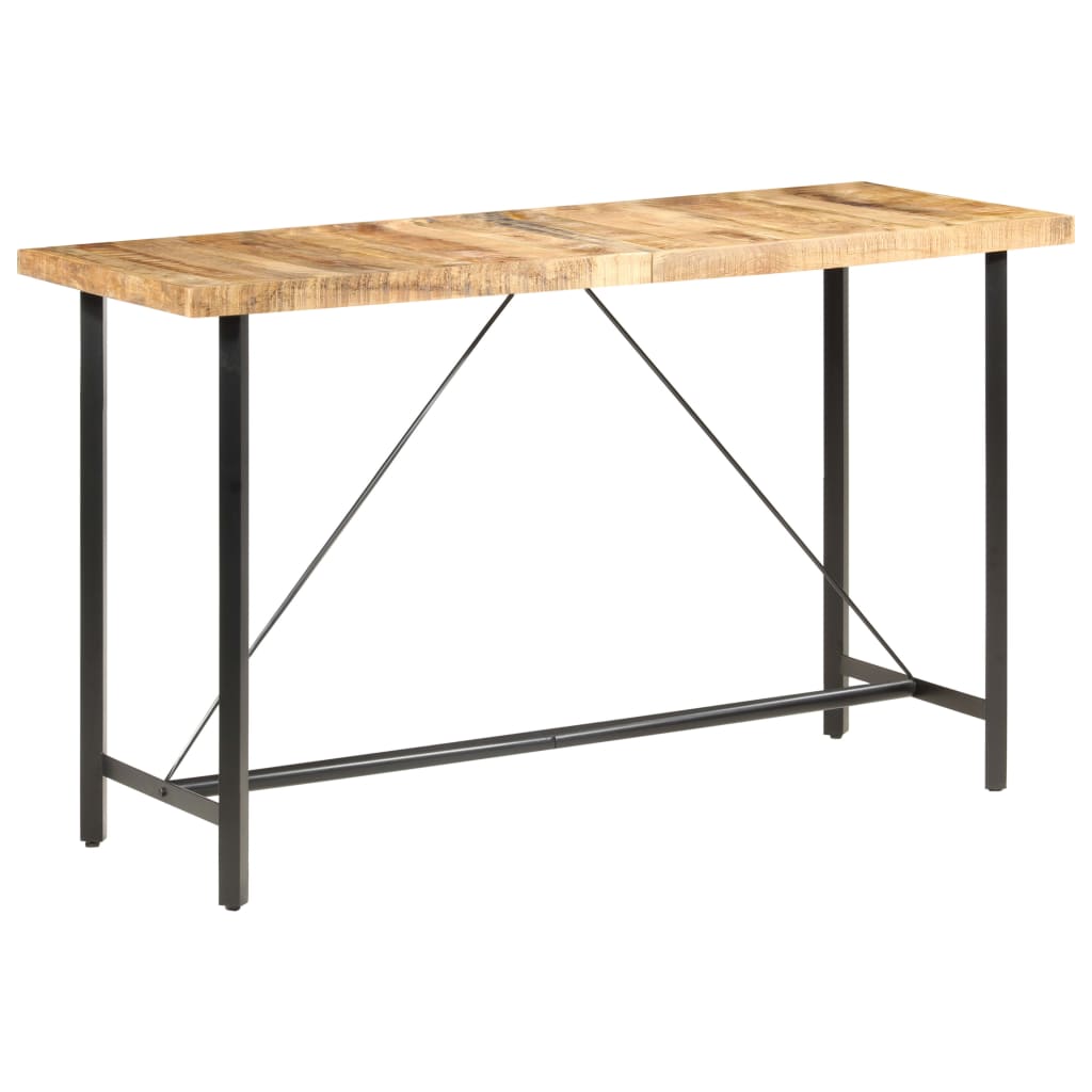 Table de Bar en Bois et Fer au Style Industriel-bois de manguier brut-1-180 x 70 x 107 cm-La-Fabrique-Industrielle