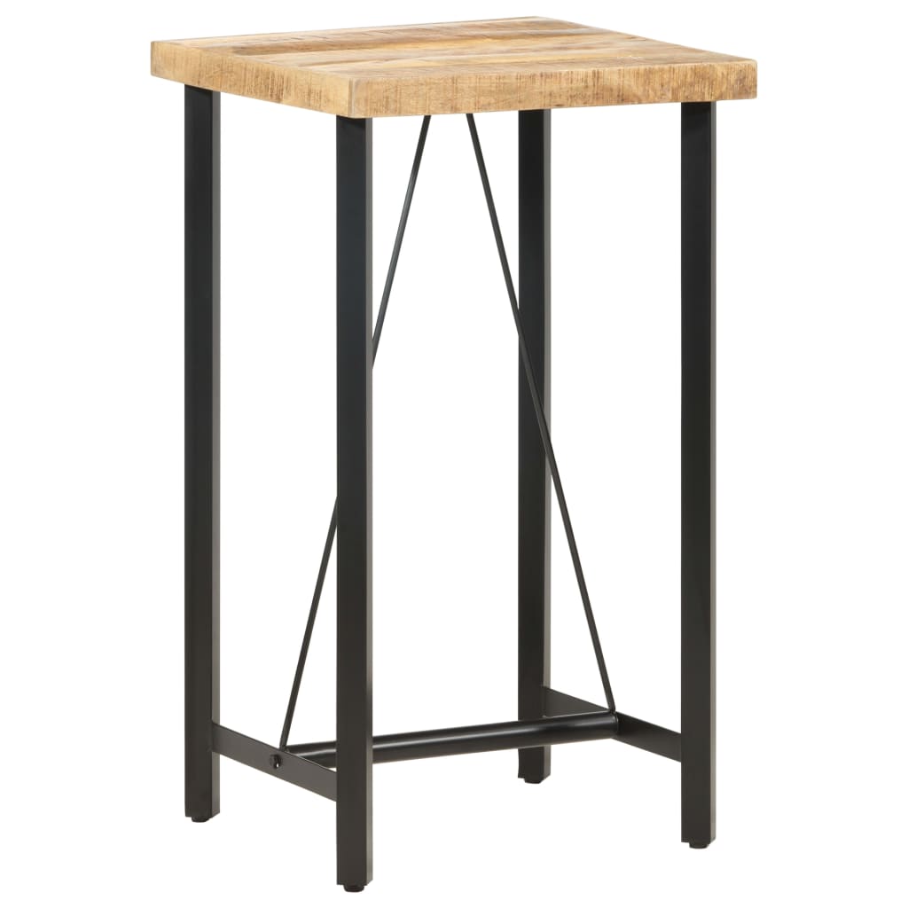 Table de Bar en Bois et Fer au Style Industriel-bois de manguier brut-1-60 x 60 x 107 cm-La-Fabrique-Industrielle