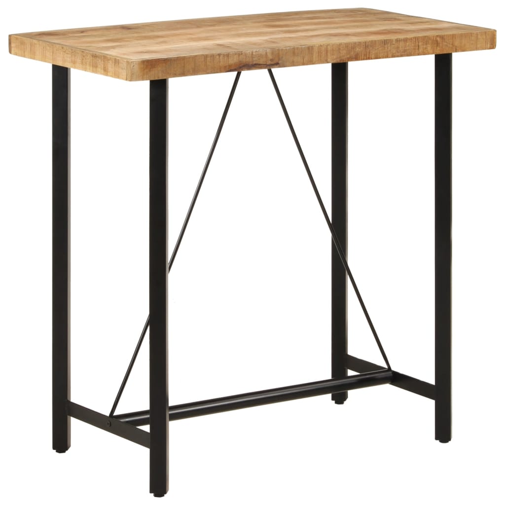 Table de Bar en Bois et Fer au Style Industriel-bois de manguier massif-1-110 x 55 x 107 cm-La-Fabrique-Industrielle