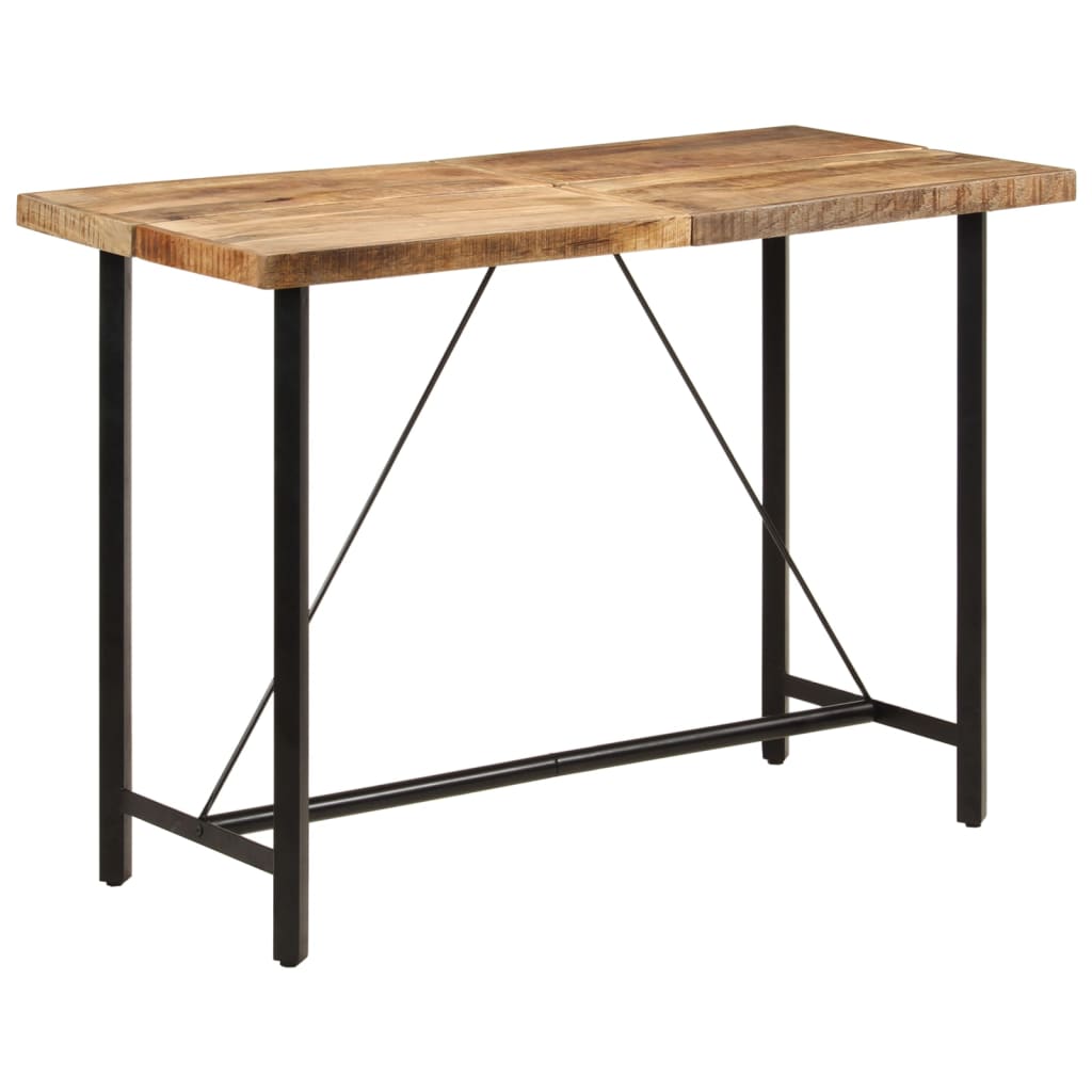 Table de Bar en Bois et Fer au Style Industriel-bois de manguier massif-1-150 x 70 x 107 cm-La-Fabrique-Industrielle