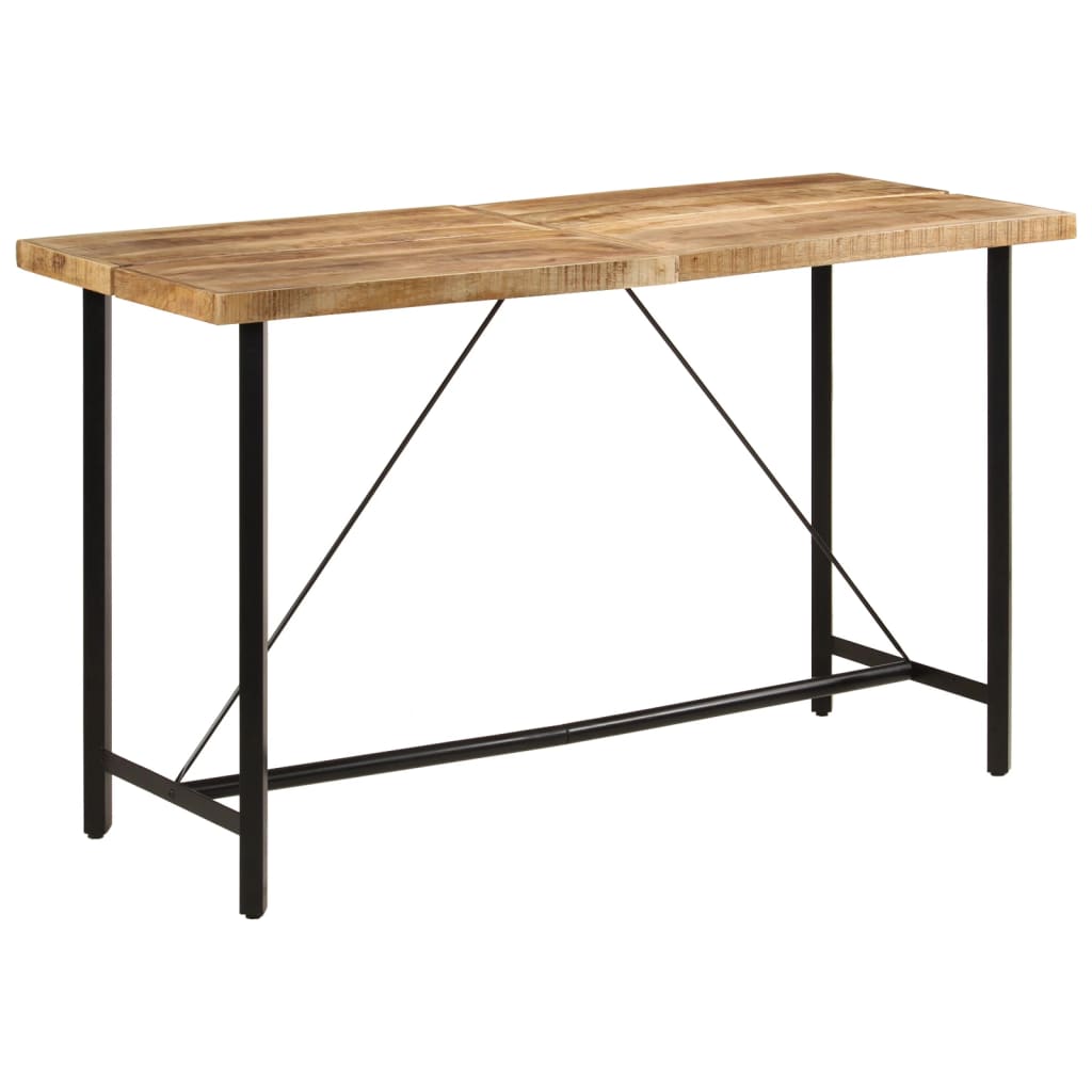 Table de Bar en Bois et Fer au Style Industriel-bois de manguier massif-1-180 x 70 x 107 cm-La-Fabrique-Industrielle