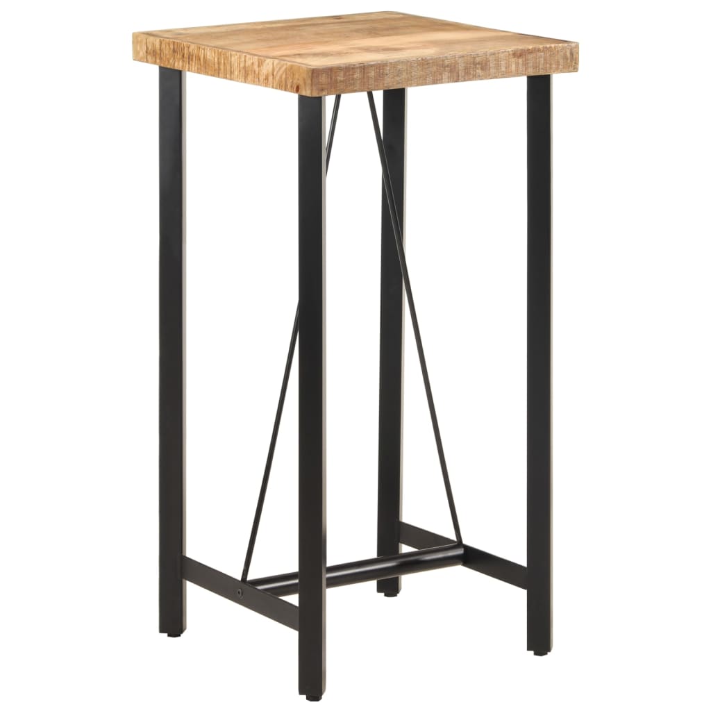 Table de Bar en Bois et Fer au Style Industriel-bois de manguier massif-1-55 x 55 x 107 cm-La-Fabrique-Industrielle