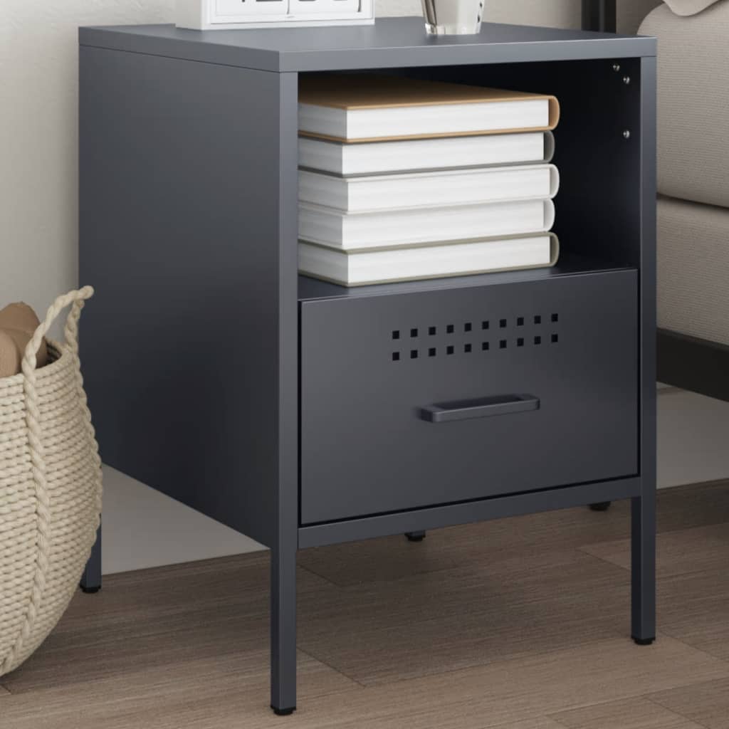 Table de Chevet Design en Acier Style Industriel-Anthracite-1-La-Fabrique-Industrielle