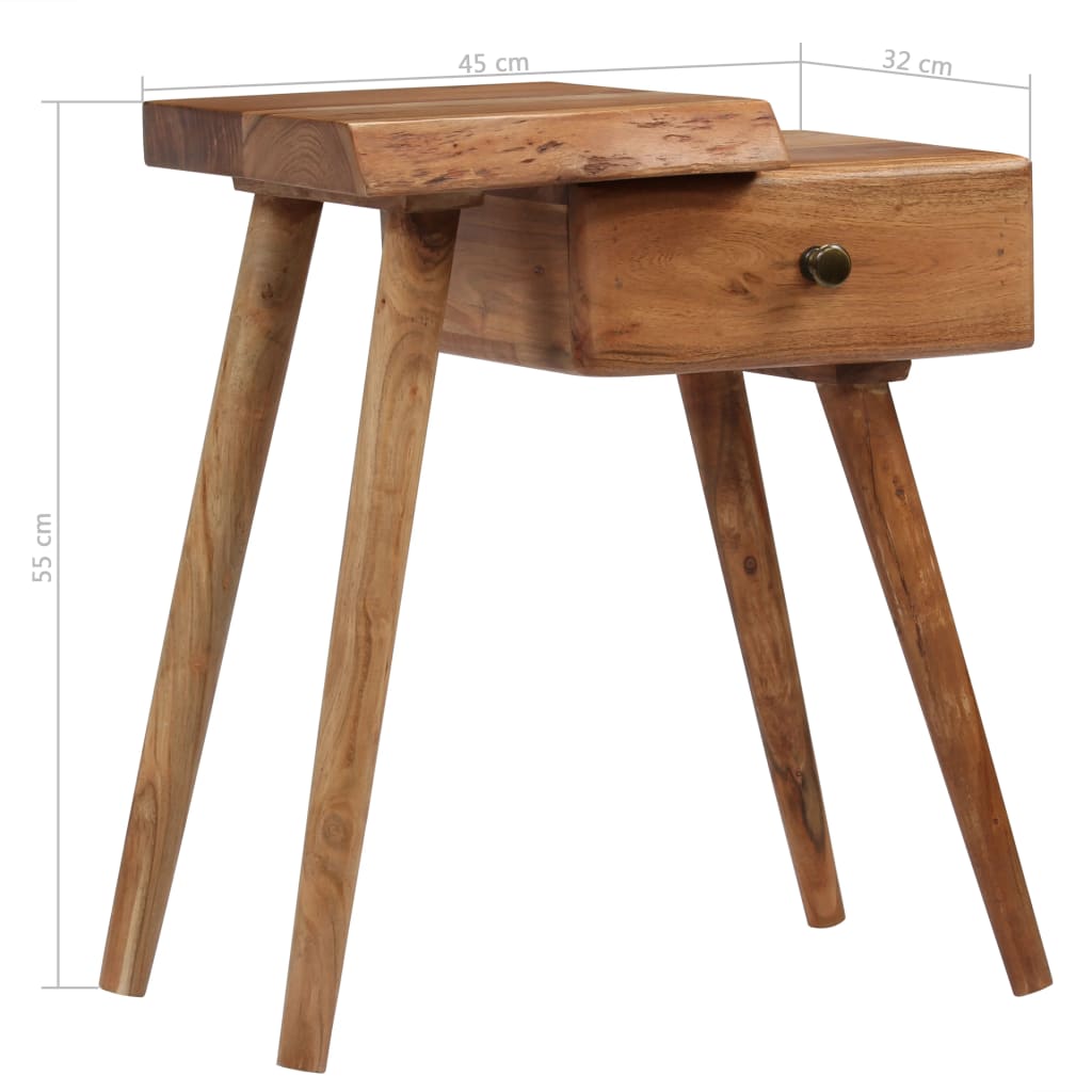 Table de Chevet Design en Bois d'Acacia Industriel-La-Fabrique-Industrielle