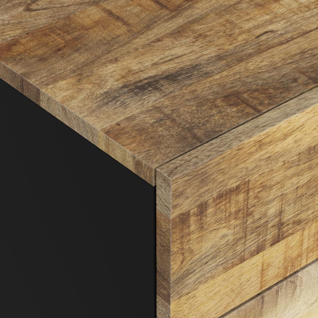Table de Chevet Indus en Bois de Manguier et Pied Métal-La-Fabrique-Industrielle