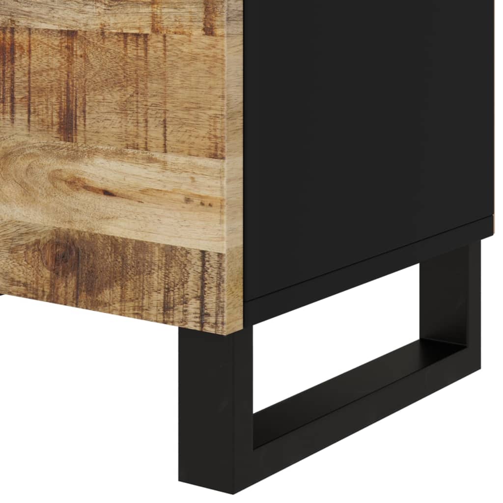 Table de Chevet Indus en Bois de Manguier et Pied Métal-La-Fabrique-Industrielle
