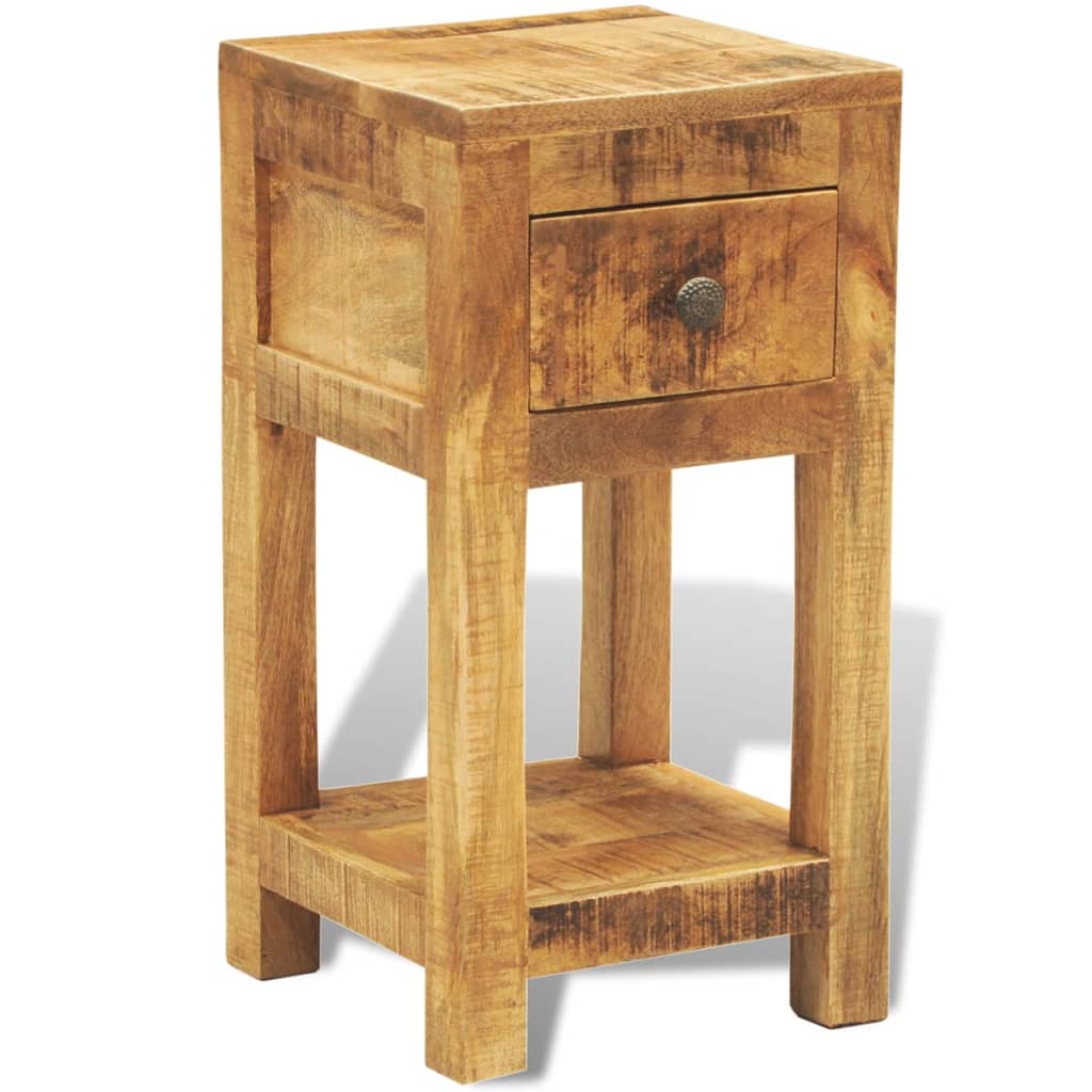 Table de Chevet Industrielle en Bois Brut de Manguier-La-Fabrique-Industrielle