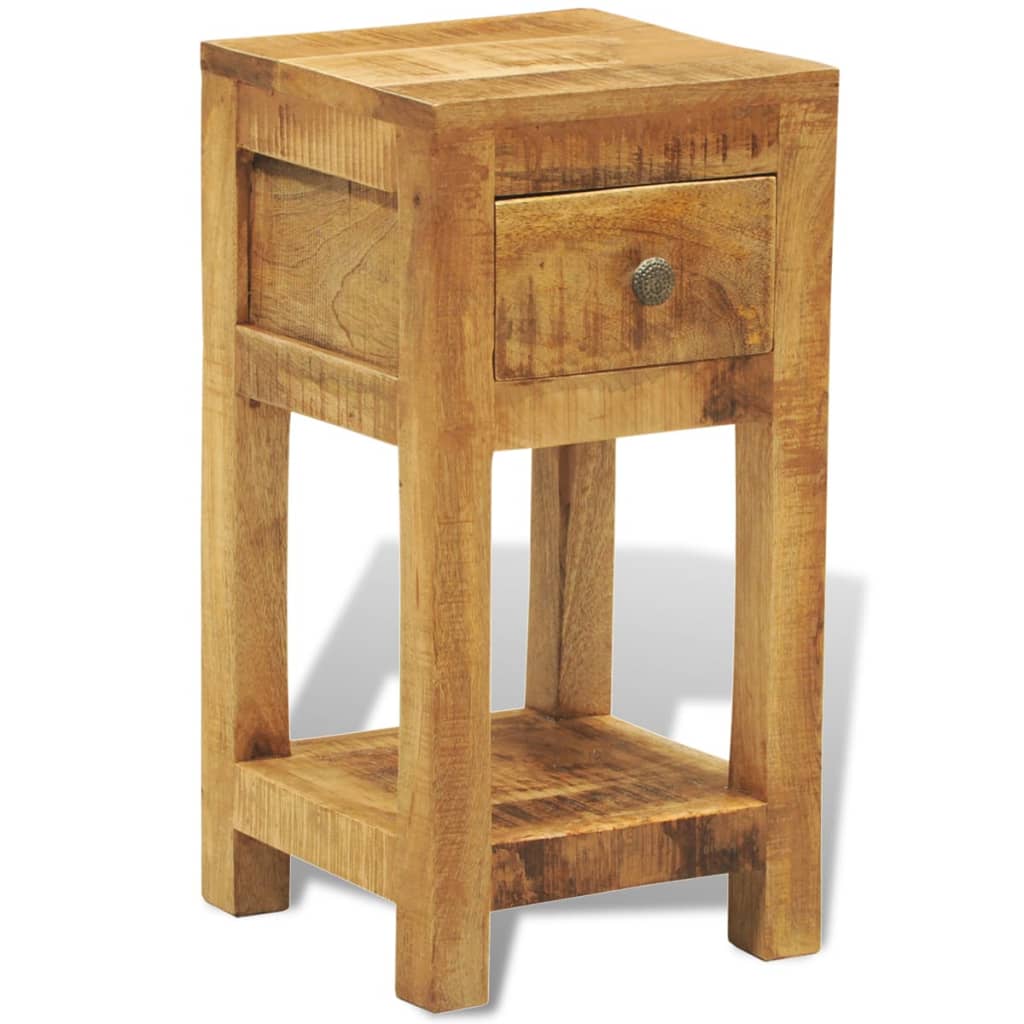Table de Chevet Industrielle en Bois Brut de Manguier-La-Fabrique-Industrielle