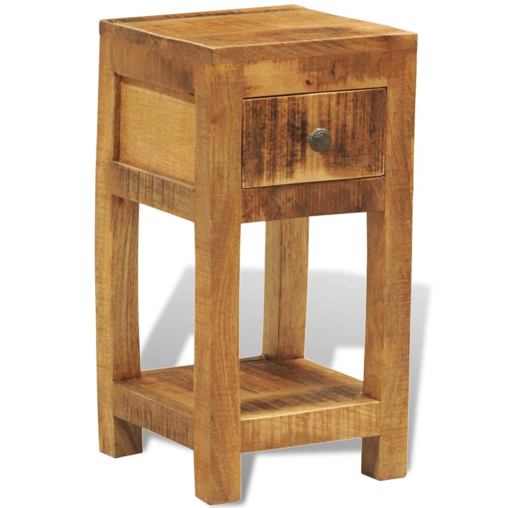 Table de Chevet Industrielle en Bois Brut de Manguier-La-Fabrique-Industrielle
