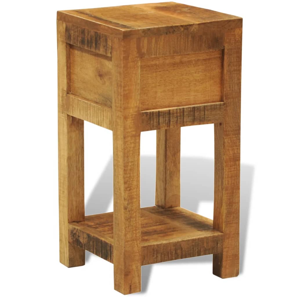 Table de Chevet Industrielle en Bois Brut de Manguier-La-Fabrique-Industrielle