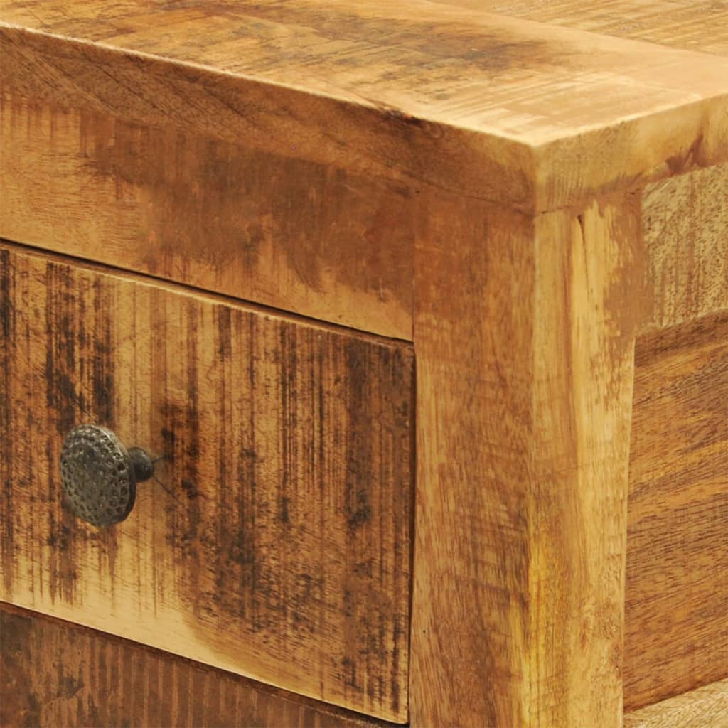 Table de Chevet Industrielle en Bois Brut de Manguier-La-Fabrique-Industrielle