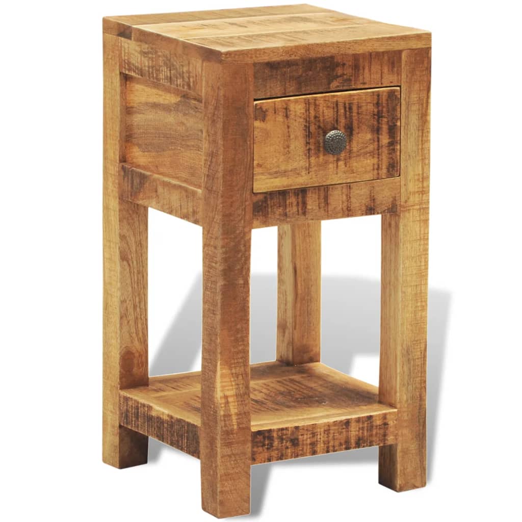 Table de Chevet Industrielle en Bois Brut de Manguier-La-Fabrique-Industrielle
