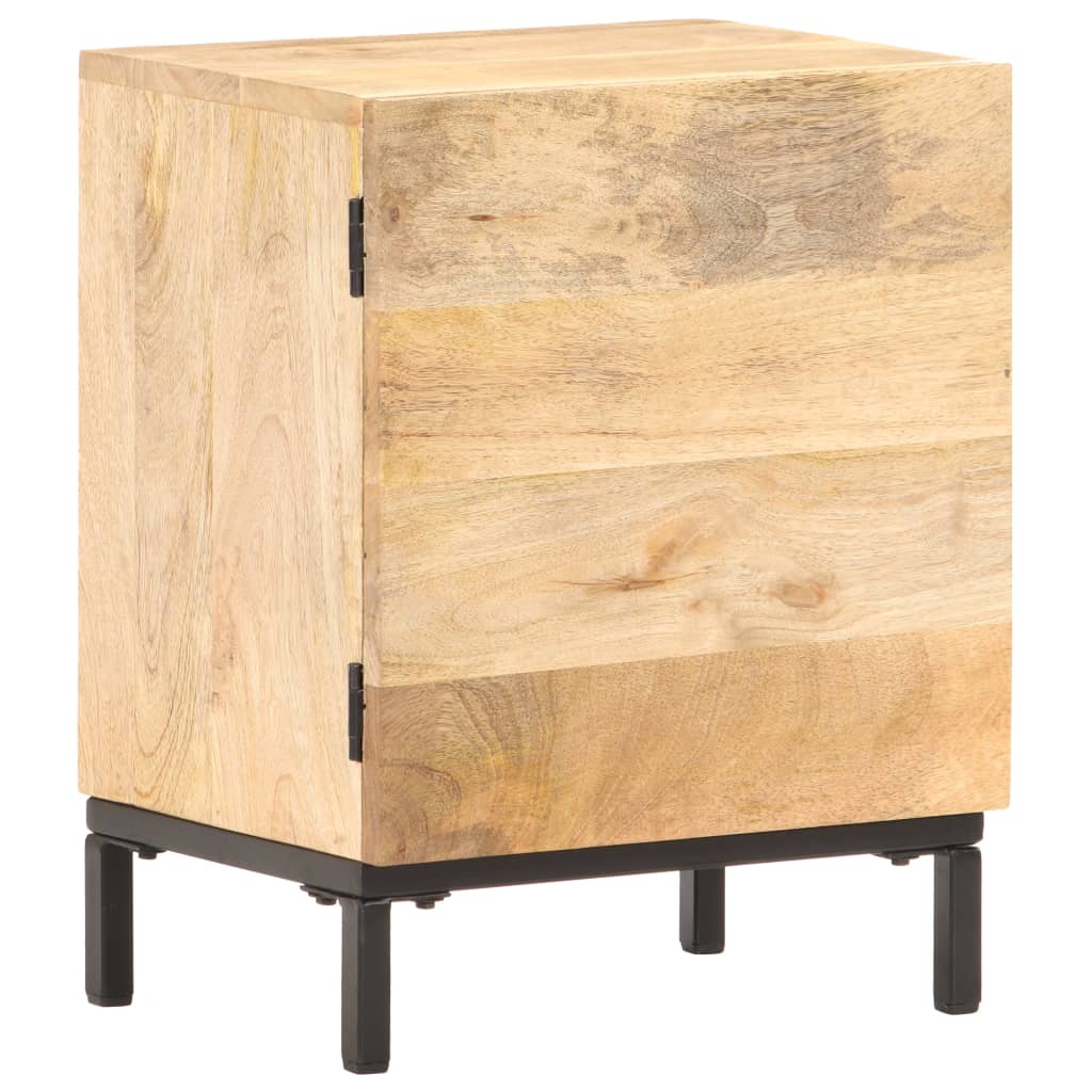 Table de Chevet Industrielle en Bois Clair et Acier-La-Fabrique-Industrielle