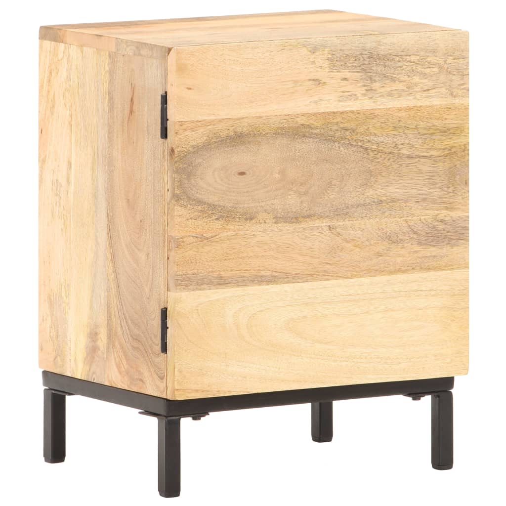 Table de Chevet Industrielle en Bois Clair et Acier-La-Fabrique-Industrielle