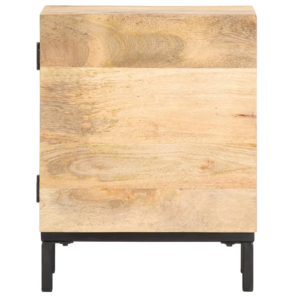 Table de Chevet Industrielle en Bois Clair et Acier-La-Fabrique-Industrielle