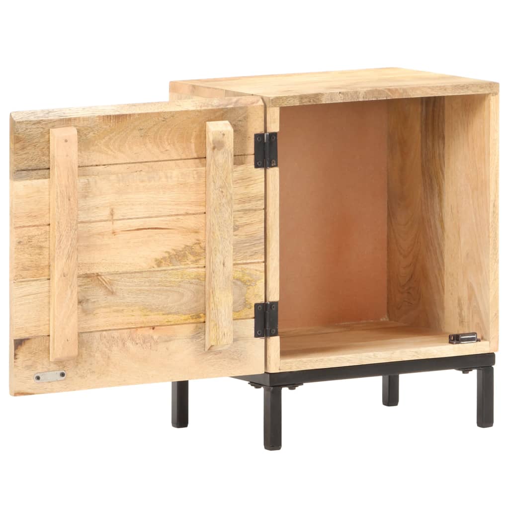 Table de Chevet Industrielle en Bois Clair et Acier-La-Fabrique-Industrielle