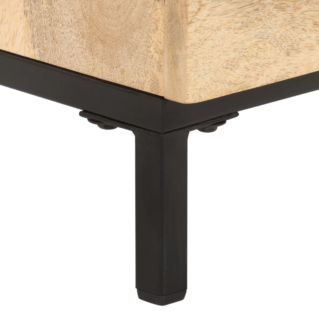 Table de Chevet Industrielle en Bois Clair et Acier-La-Fabrique-Industrielle