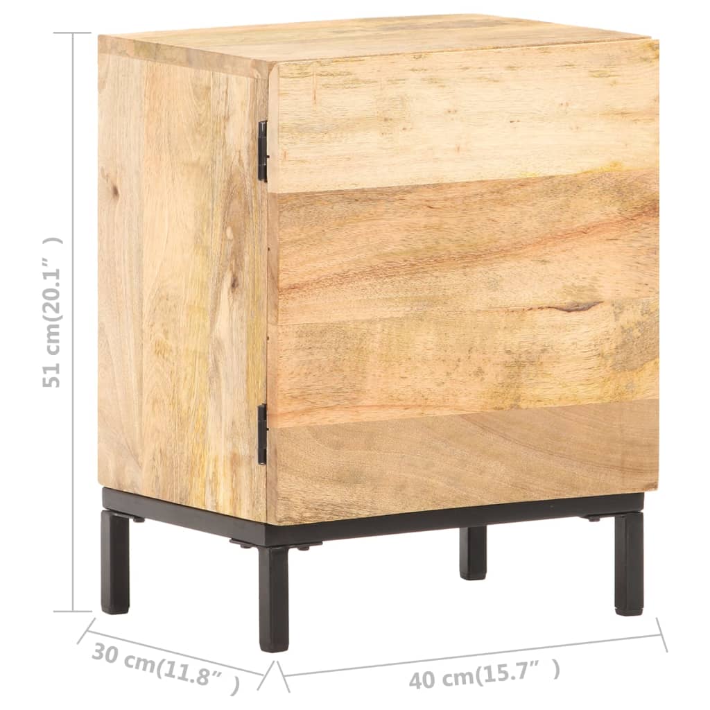 Table de Chevet Industrielle en Bois Clair et Acier-La-Fabrique-Industrielle