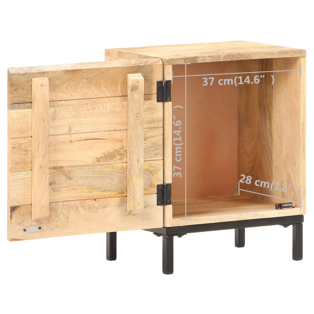 Table de Chevet Industrielle en Bois Clair et Acier-La-Fabrique-Industrielle