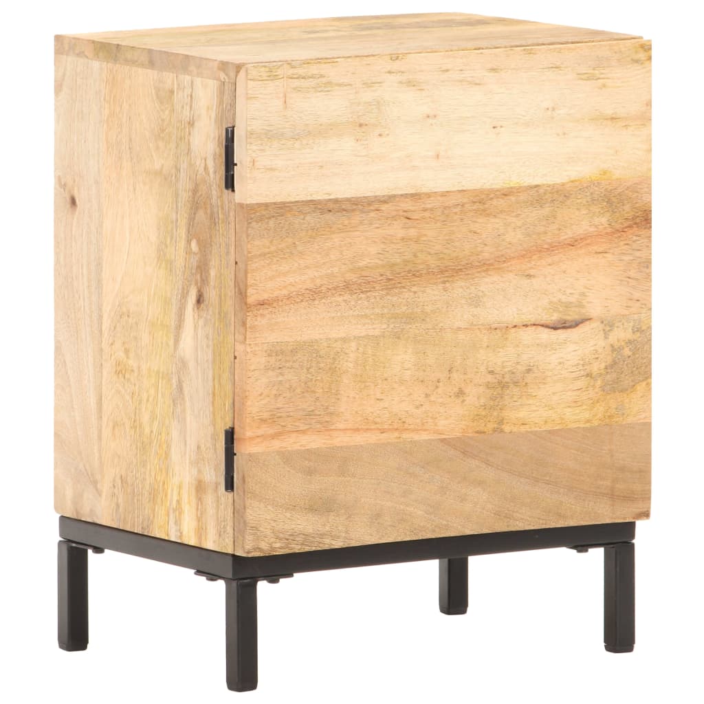 Table de Chevet Industrielle en Bois Clair et Acier-La-Fabrique-Industrielle
