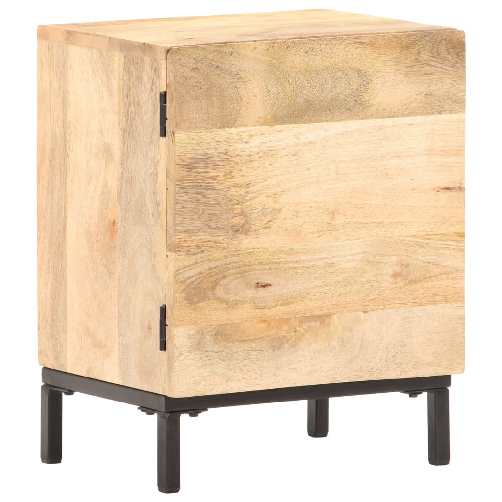 Table de Chevet Industrielle en Bois Clair et Acier-La-Fabrique-Industrielle