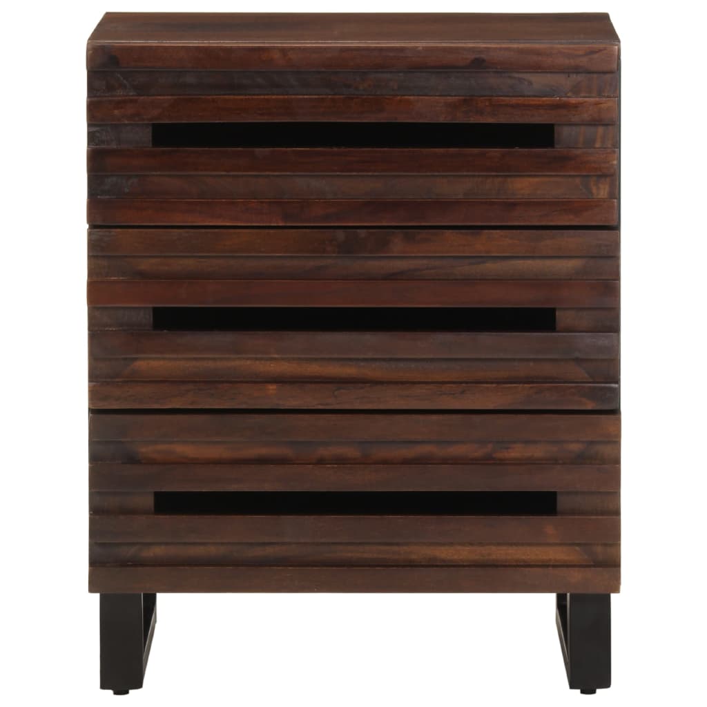 Table de Chevet Industrielle en Bois Marron Foncé-La-Fabrique-Industrielle