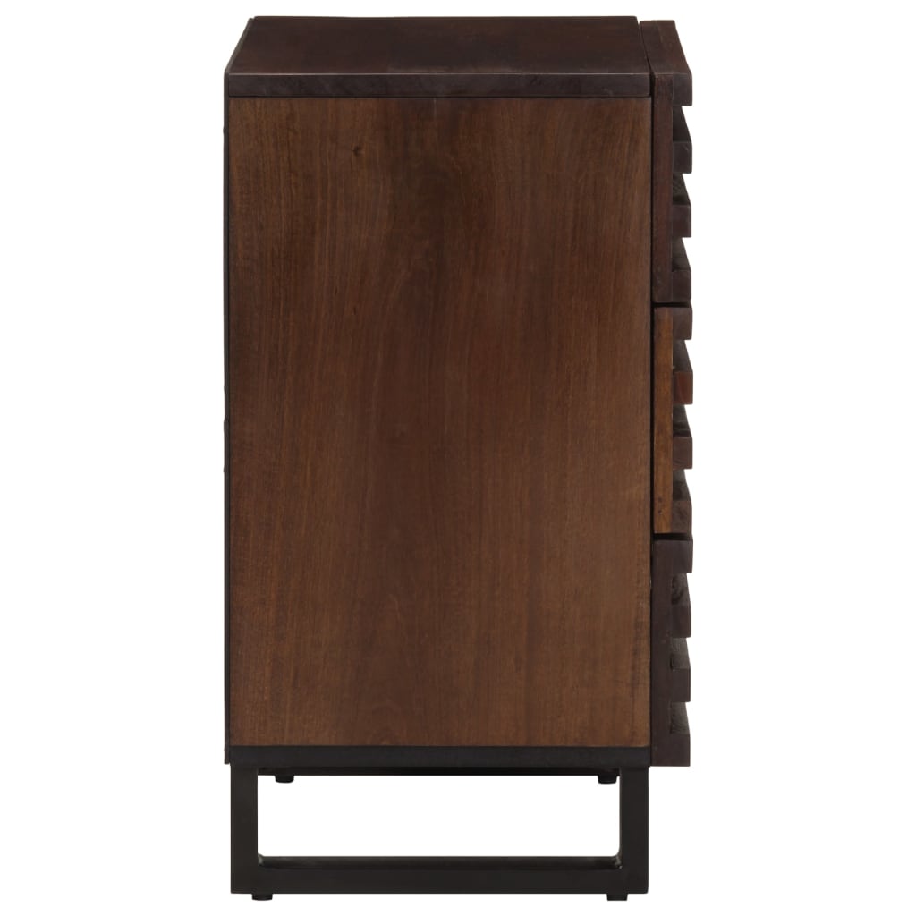Table de Chevet Industrielle en Bois Marron Foncé-La-Fabrique-Industrielle