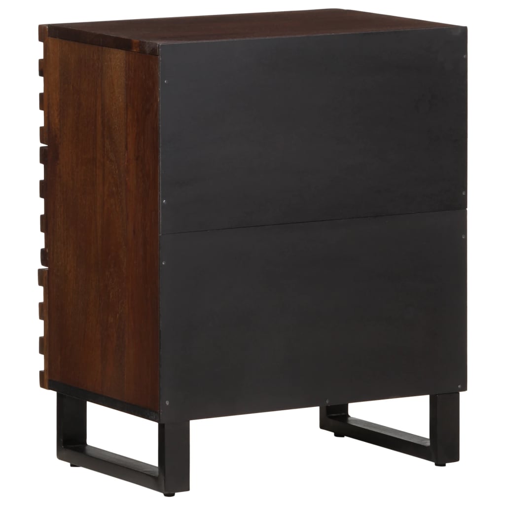 Table de Chevet Industrielle en Bois Marron Foncé-La-Fabrique-Industrielle