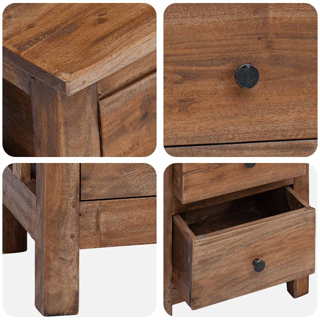 Table de Chevet Industrielle en Bois Vintage d'Acajou-La-Fabrique-Industrielle