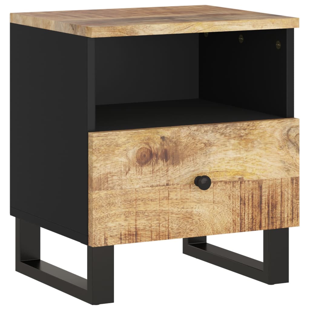 Table de Chevet Industrielle en Bois avec 1 Tiroir-La-Fabrique-Industrielle