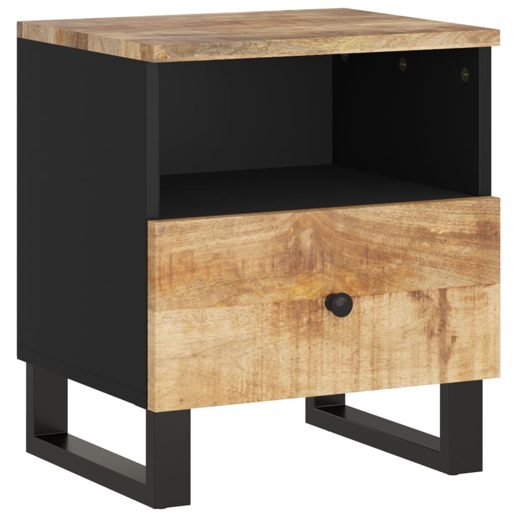Table de Chevet Industrielle en Bois avec 1 Tiroir-La-Fabrique-Industrielle