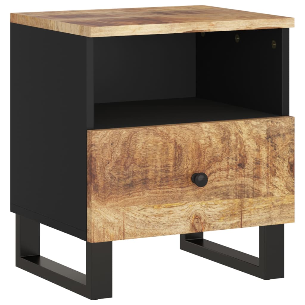 Table de Chevet Industrielle en Bois avec 1 Tiroir-La-Fabrique-Industrielle