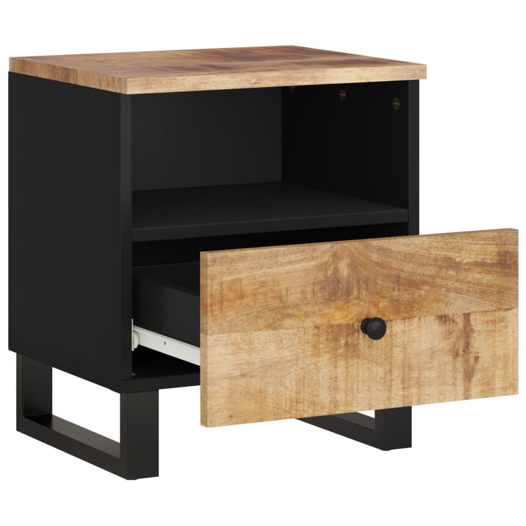 Table de Chevet Industrielle en Bois avec 1 Tiroir-La-Fabrique-Industrielle