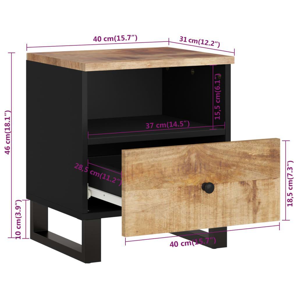 Table de Chevet Industrielle en Bois avec 1 Tiroir-La-Fabrique-Industrielle