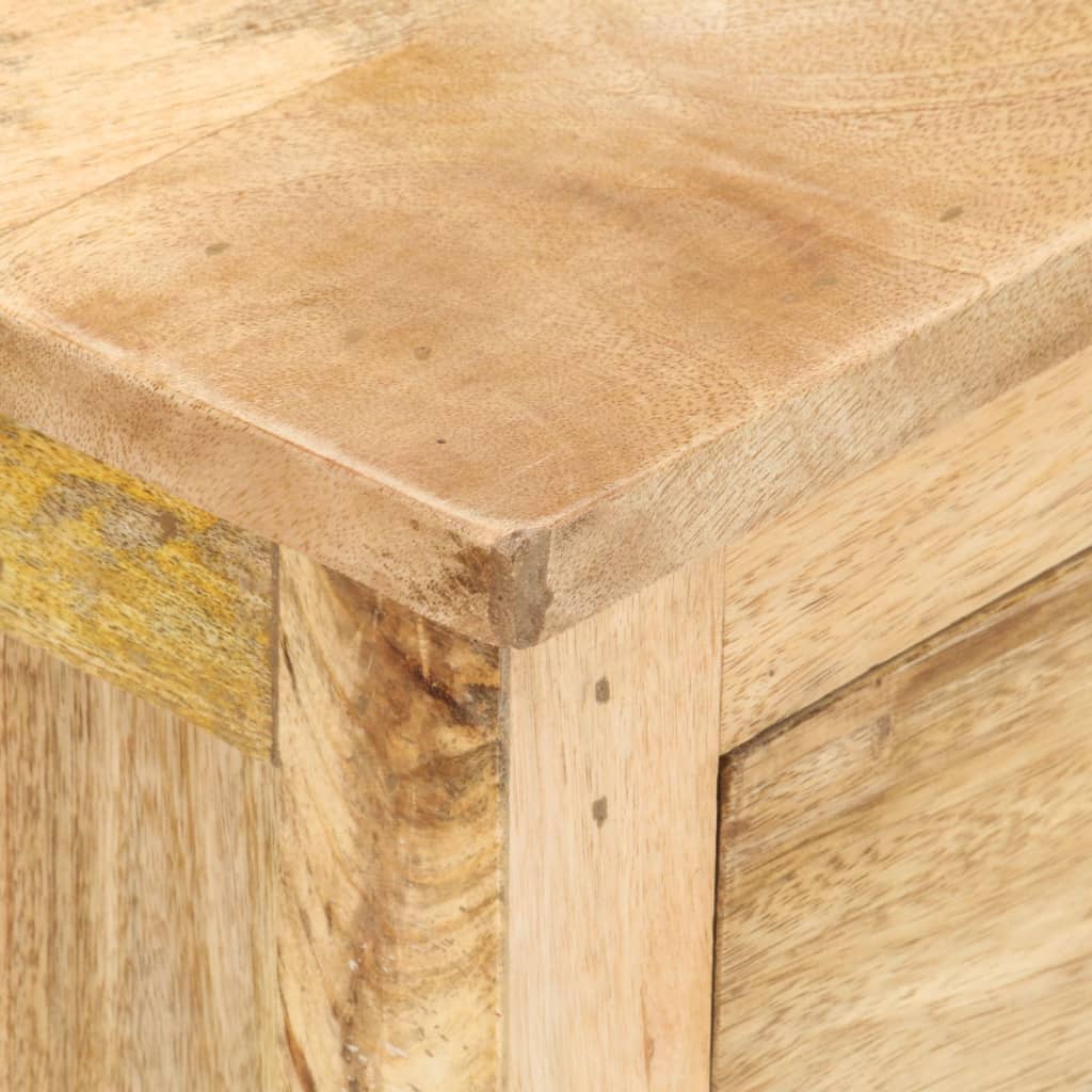 Table de Chevet Industrielle en Bois de Manguier avec 3 Tiroirs-La-Fabrique-Industrielle