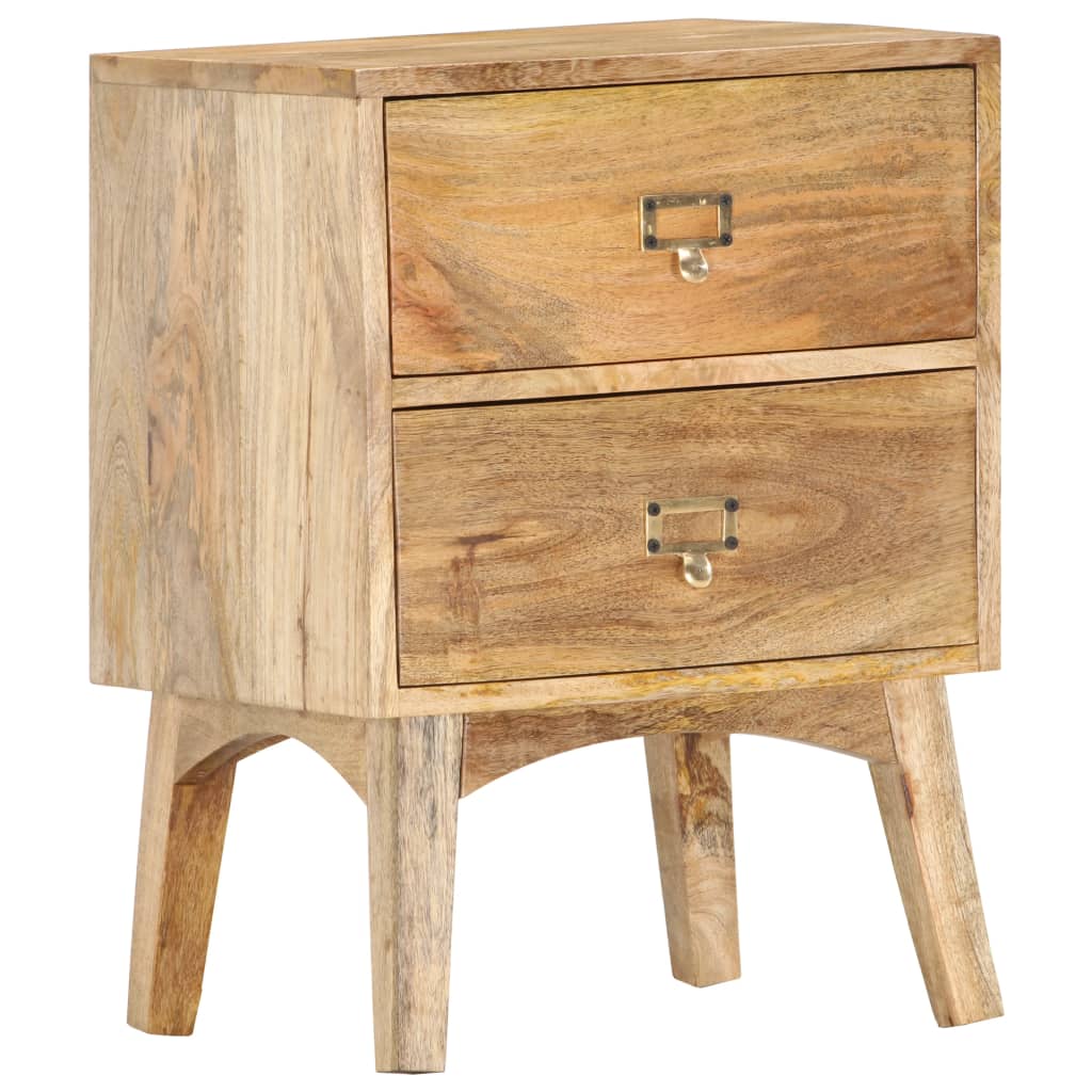 Table de Chevet Industrielle en Bois de Manguier avec Tiroir-La-Fabrique-Industrielle