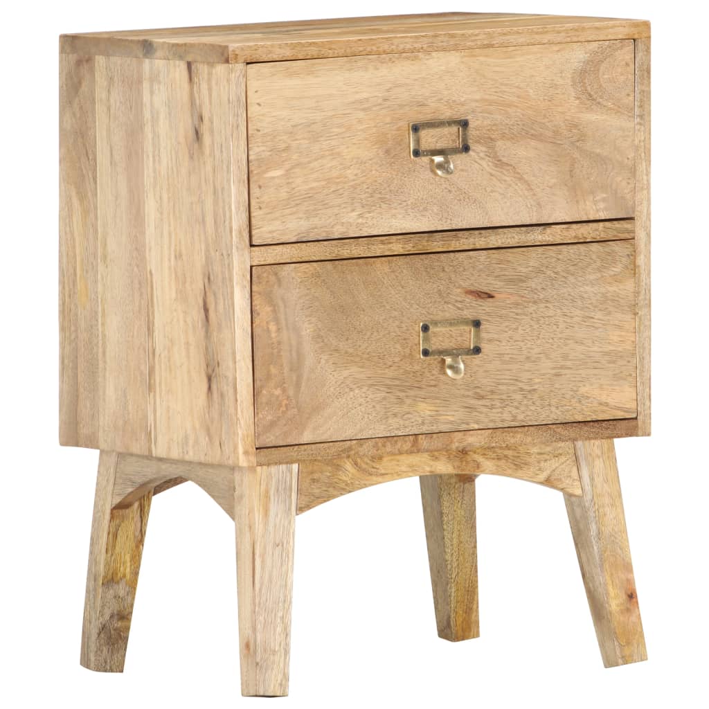 Table de Chevet Industrielle en Bois de Manguier avec Tiroir-La-Fabrique-Industrielle
