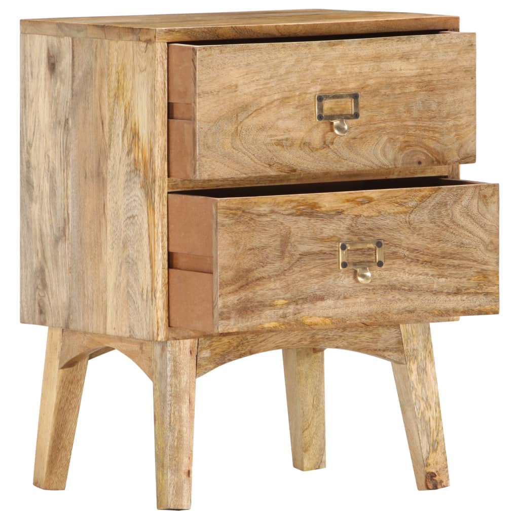 Table de Chevet Industrielle en Bois de Manguier avec Tiroir-La-Fabrique-Industrielle