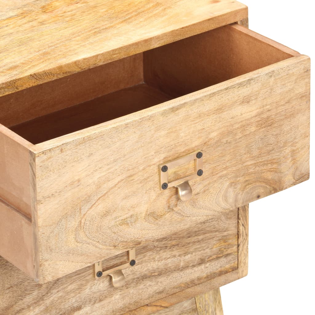 Table de Chevet Industrielle en Bois de Manguier avec Tiroir-La-Fabrique-Industrielle