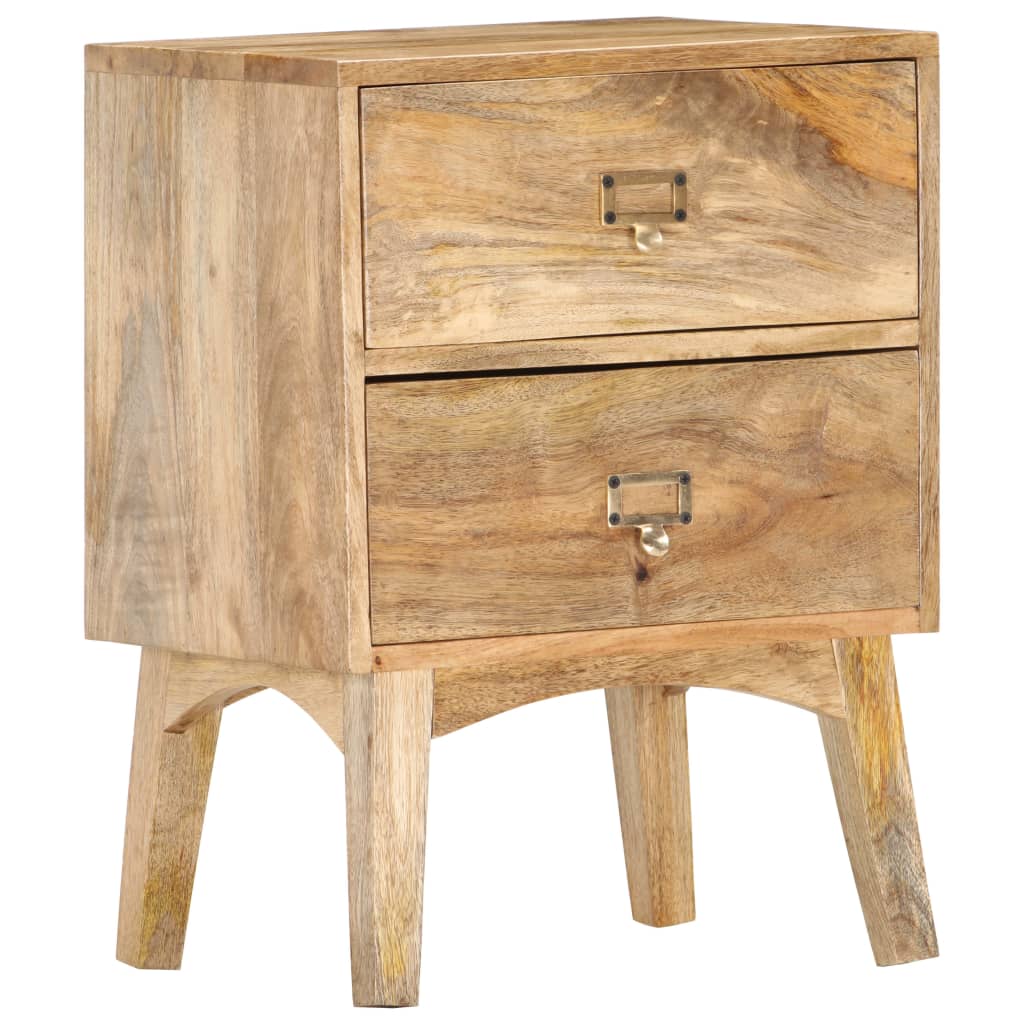 Table de Chevet Industrielle en Bois de Manguier avec Tiroir-La-Fabrique-Industrielle
