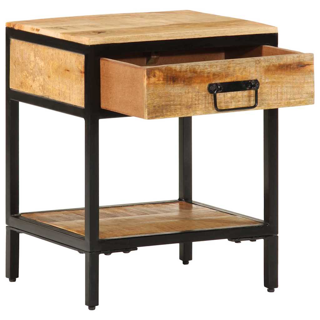 Table de Chevet Industrielle en Bois de Manguier et Métal-La-Fabrique-Industrielle